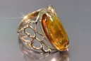 Russian rose Soviet pink USSR red 585 583 gold amber ring vrab053