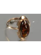 Russian rose Soviet pink USSR red 585 583 gold amber ring vrab055