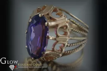 Radziecki 14k 585 złoty Rosyjski pierścionek z różowego złota z Aleksandrytem Rubinem Szafirem Szmaragdem Cyrkonią vrc008