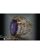 Ruso Soviet rosa 14k 585 oro Alejandrita Rubí Esmeralda Zafiro Zircón anillo vrc008