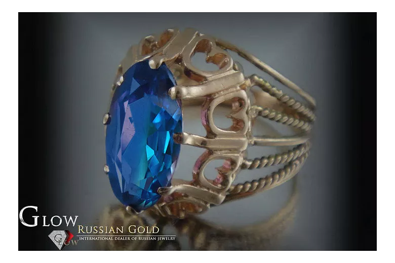 Ruso Soviet rosa 14k 585 oro Alejandrita Rubí Esmeralda Zafiro Zircón anillo vrc008