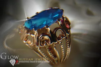 Russian Soviet rose 14k 585 gold Alexandrite Ruby Emerald Sapphire Zircon ring  vrc008