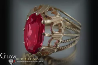 Anillo de oro rosa soviético ruso 14K Alejandrita Rubí Esmeralda Zafiro Zircon 585 vrc008