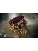 Ruso Soviet rosa 14k 585 oro Alejandrita Rubí Esmeralda Zafiro Zircón anillo vrc008