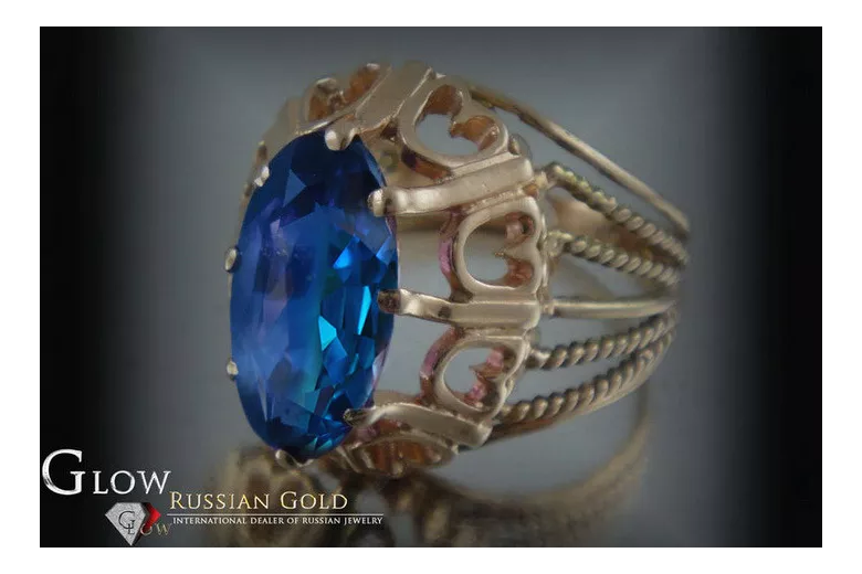 Russisch Sowjetrosa 14 Karat 585 Gold Alexandrit Rubin Smaragd Saphir Zirkon Ring vrc008