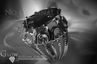 Ruso Soviet rosa 14k 585 oro Alejandrita Rubí Esmeralda Zafiro Zircón anillo vrc008