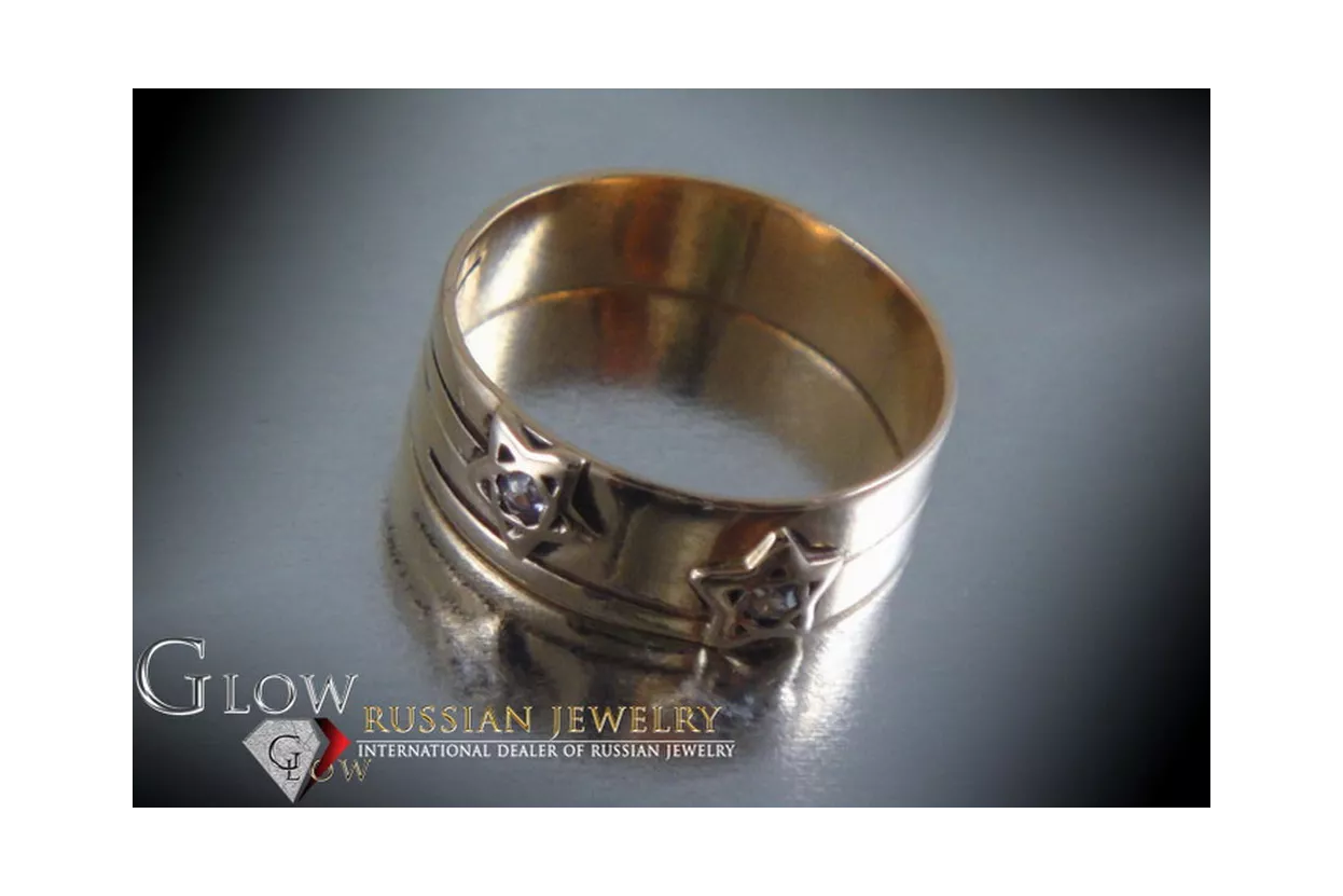 Russisch Sowjetrosa 14 Karat 585 Gold Alexandrit Rubin Smaragd Saphir Zirkon Ring vrc010