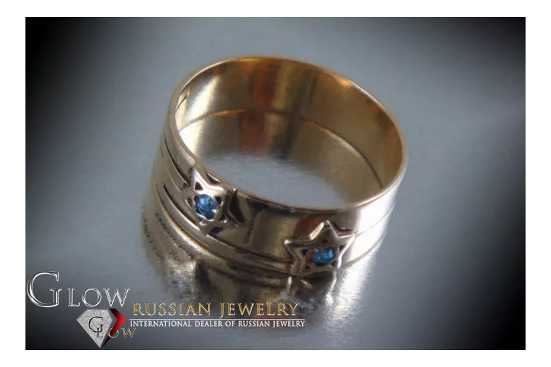 Rosyjska radziecka róża 14k 585 złoto Aleksandryt Rubin szmaragdowy szafirowy pierścionek z cyrkonią vrc010