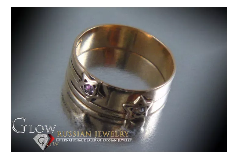 Russe soviétique rose 14k 585 or Alexandrite Rubis Émeraude Saphir Zircon bague vrc010