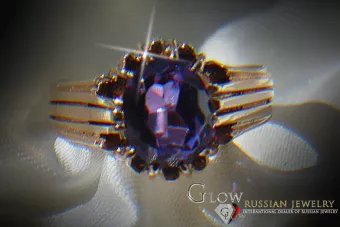 Russisch Sowjetrosa 14 Karat 585 Gold Alexandrit Rubin Smaragd Saphir Zirkon Ring vrc013