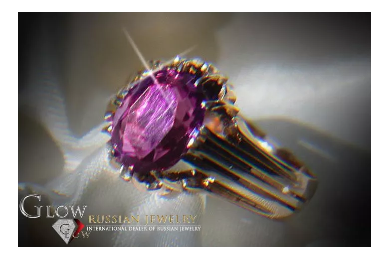 Rosyjska róża radziecka 14k 585 złoto Aleksandryt Rubinowy szmaragdowy szafirowy pierścionek z cyrkonią vrc013