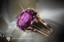 Ruso Soviet rosa 14k 585 oro Alejandrita Rubí Esmeralda Zafiro Zircón anillo vrc013