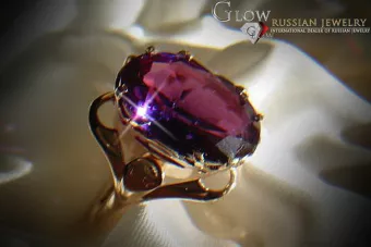 Inel de aur sovietic sovietic rusesc 14K Alexandrite Ruby Emerald Safir Zircon 585 vrc019