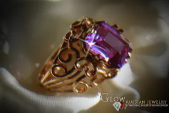 Vintage rose 14k 585 gold Alexandrite Ruby Emerald Sapphire Zircon ring  vrc021
