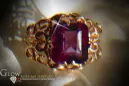 Sovieticul rus a crescut 14k 585 aur Alexandrite Ruby Emerald Safir Zircon inel vrc021