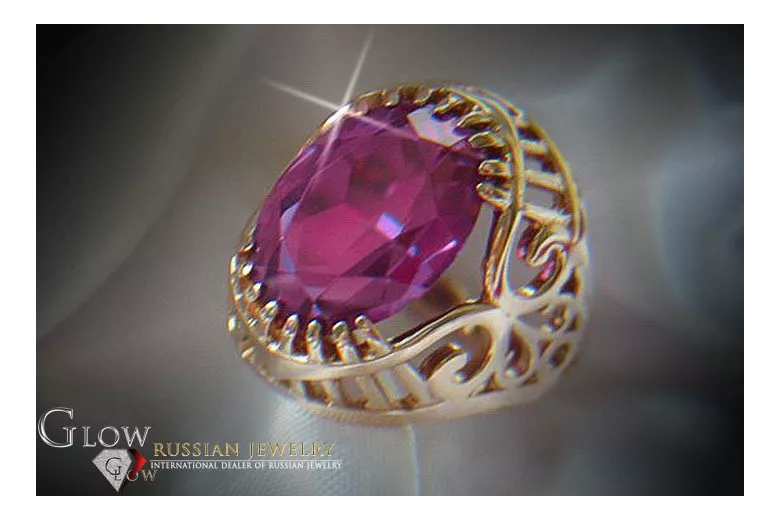 Sovietic rus a crescut 14k 585 aur Alexandrite Ruby Emerald Safir Zircon inel vrc024