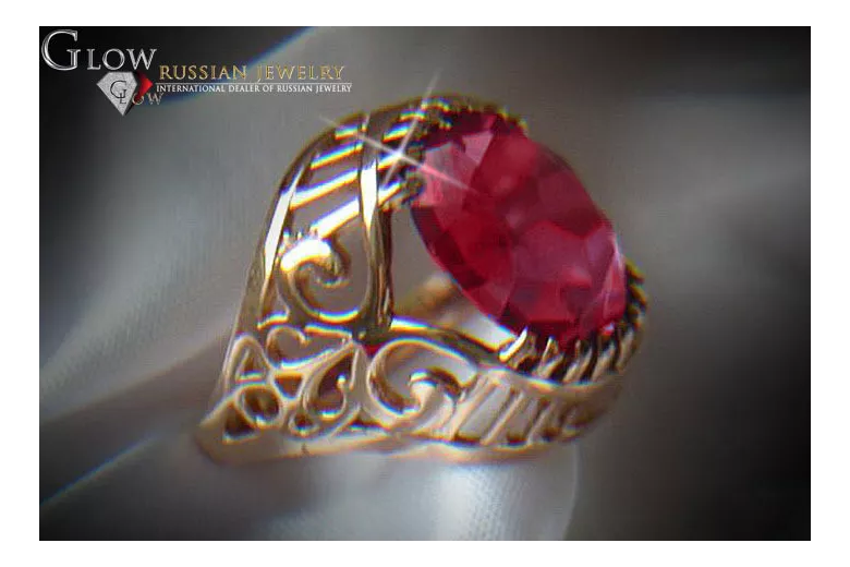 Russisch Sowjetrosa 14 Karat 585 Gold Alexandrit Rubin Smaragd Saphir Zirkon Ring vrc024