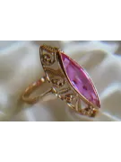 Radziecki 14k 585 złoty Rosyjski pierścionek z różowego złota z Aleksandrytem Rubinem Szafirem Szmaragdem Cyrkonią vrc036