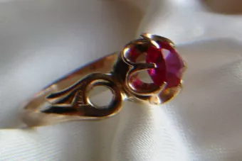 Inel de aur sovietic rusesc 14K Alexandrite Ruby Emerald Safir Zircon 585 vrc037