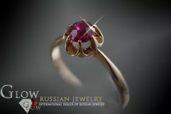 Русское советское кольцо из розового золота 14K Александрит Рубин Изумрудный Циркон 585 vrc049
