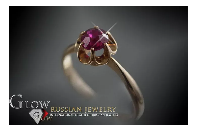 Russisch Sowjetrosa 14 Karat 585 Gold Alexandrit Rubin Smaragd Saphir Zirkon Ring vrc049