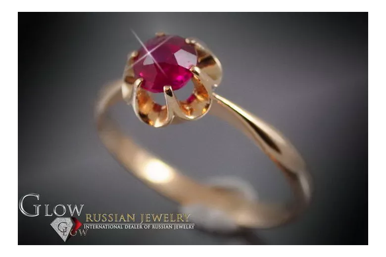 Russisch Sowjetrosa 14 Karat 585 Gold Alexandrit Rubin Smaragd Saphir Zirkon Ring vrc049