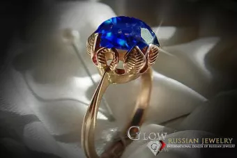 Russian Soviet rose 14k 585 gold Alexandrite Ruby Emerald Sapphire Zircon ring  vrc051