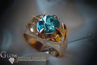 Vintage rose 14k 585 gold Alexandrite Ruby Emerald Sapphire Zircon ring  vrc054