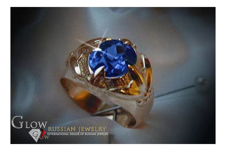 Russisch Sowjetrosa 14 Karat 585 Gold Alexandrit Rubin Smaragd Saphir Zirkon Ring vrc054