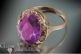 Vintage rose 14k 585 gold Alexandrite Ruby Emerald Sapphire Zircon ring  vrc056