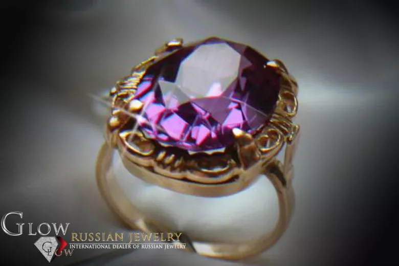 Російська радянська троянда 14к 585 золото олександрит рубіновий смарагд сапфір циркон кільце vrc056