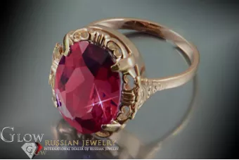 Ruso Soviet rosa 14k 585 oro Alejandrita Rubí Esmeralda Zafiro Zircón anillo vrc056