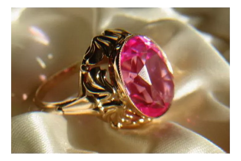 Sovietic rus a crescut 14k 585 aur Alexandrite Ruby Emerald Safir Zircon inel vrc061