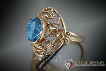 Ruso Soviet rosa 14k 585 oro Alejandrita Rubí Esmeralda Zafiro Zircón anillo vrc065