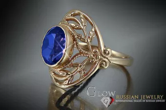 Σοβιετικό 14k 585 χρυσό Ρωσικό ροζ χρυσό δαχτυλίδι με Αλεξανδρίτη Ρουβίνι Σαφίρη Σμαράγδα Ζυρκόνια vrc065