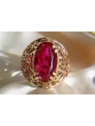Radziecki 14k 585 złoty Rosyjski pierścionek z różowego złota z Aleksandrytem Rubinem Szafirem Szmaragdem Cyrkonią vrc074