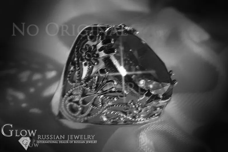 Ruso Soviet rosa 14k 585 oro Alejandrita Rubí Esmeralda Zafiro Zircón anillo vrc074