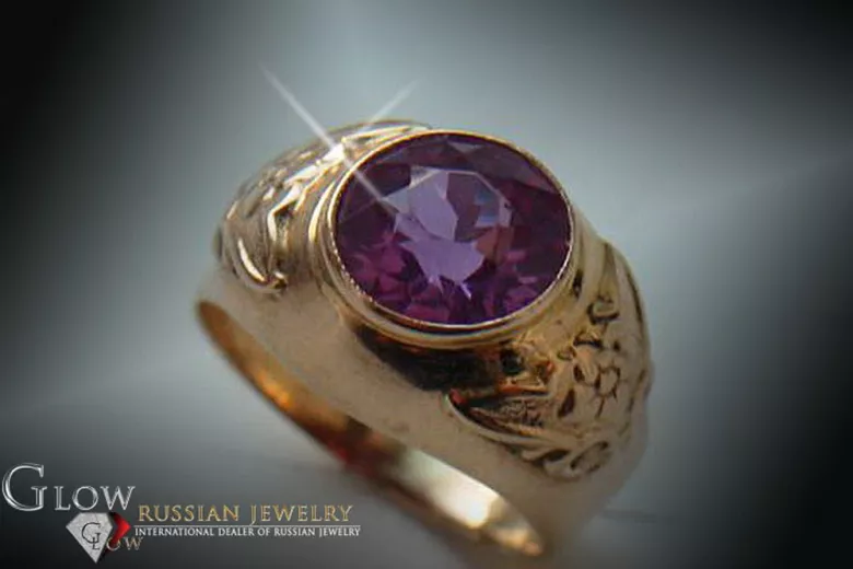 Руска съветска роза 14k 585 злато Александрит Рубин Изумруд Сапфир Циркон пръстен vrc078
