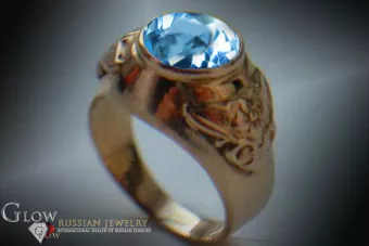 Руски съветски пръстен от розово злато 14K александрит рубин изумруден сапфир циркон 585 vrc078