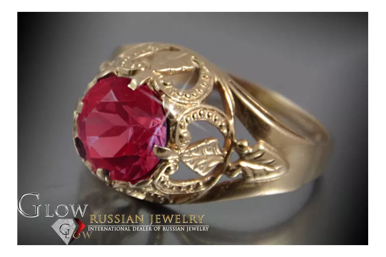 Radziecki 14k 585 złoty Rosyjski pierścionek z różowego złota z Aleksandrytem Rubinem Szafirem Szmaragdem Cyrkonią vrc080