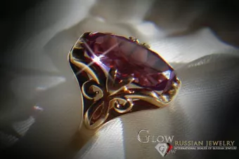Vintage rose 14k 585 gold Alexandrite Ruby Emerald Sapphire Zircon ring  vrc082