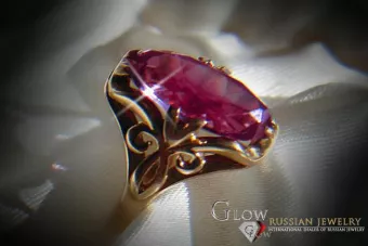 Vintage Rose Gold Ring 14K Alexandrite Ruby Emerald Sapphire Zircon 585 vrc082