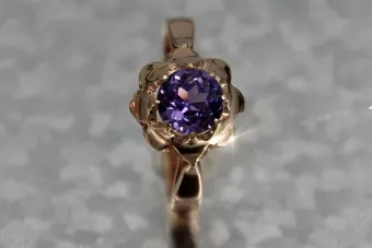 Russisch Sowjetrosa 14 Karat 585 Gold Alexandrit Rubin Smaragd Saphir Zirkon Ring vrc083