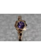Radziecki 14k 585 złoty Rosyjski pierścionek z różowego złota z Aleksandrytem Rubinem Szafirem Szmaragdem Cyrkonią vrc083