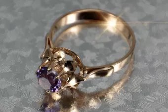 Russian Soviet rose 14k 585 gold Alexandrite Ruby Emerald Sapphire Zircon ring  vrc083