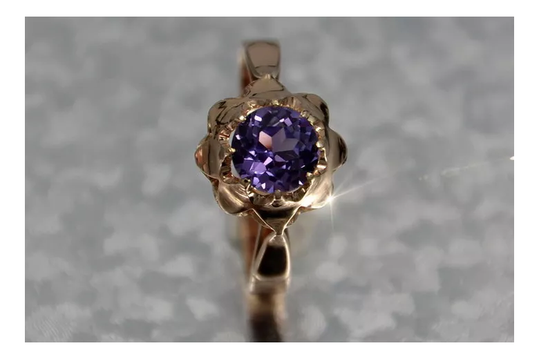 Sovietic rus a crescut 14k 585 aur Alexandrite Ruby Emerald Safir Zircon inel vrc083
