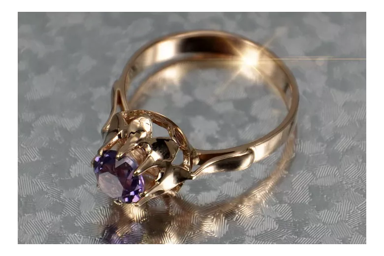 Sovietic rus a crescut 14k 585 aur Alexandrite Ruby Emerald Safir Zircon inel vrc083