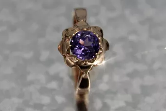 Russian Soviet rose 14k 585 gold Alexandrite Ruby Emerald Sapphire Zircon ring  vrc083