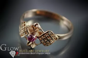 Radziecki 14k 585 złoty Rosyjski pierścionek z różowego złota z Aleksandrytem Rubinem Szafirem Szmaragdem Cyrkonią vrc105
