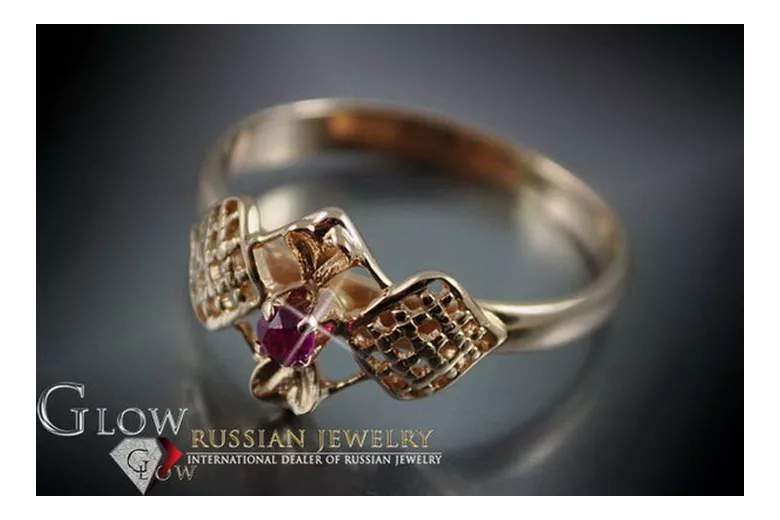 Russian Soviet rose 14k 585 gold Alexandrite Ruby Emerald Sapphire Zircon ring  vrc105